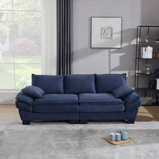 Ebern Designs Mathais 90 W Corduroy Modular Loveseat Sofa 90" 3 Seater