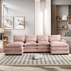 Latitude Run Multi Color U Shape Sectional 110" Sofa 111" 4 Seater