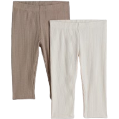 Beige Hosen H&M Baby Beige 2-pak leggings 2-3Y