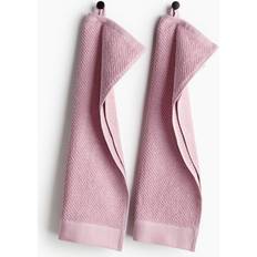 H&M 2-pack Gästhandduk I Bomullsfrotté 30x50 - Rosa Gästhandduk Rosa (50x30cm)