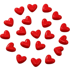 Shein 20pcs 3d Acrylic Red Heart Shaped Beads For Diy Jewellery Making, Decoration