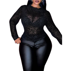 Shein Plus Size Elegant Sexy Fitted Tight Top - Rose