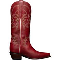 Tecovas Women's The Annie Cowgirl Boots, Snip Toe, 14" Shaft, Scarlet, Bovine, 2" Heel