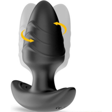 Frank Rotating 7 Vibrating Anal Plug with Remote Control Black