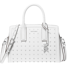 Michael Kors Laila Small Studded Leather Satchel - White