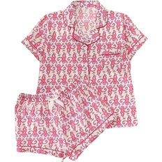 Shein Damen Affen Muster V-Ausschnitt Pyjama Set - Sommer
