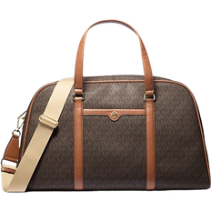 Detachable Shoulder Strap Weekend Bags Michael Kors Travel Extra Large Brown PVC Top Zip Weekender Luggage Bag