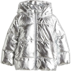 Removable Hood Jackets H&M Girls Shimmering Puffer Jacket - Grey