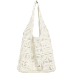 Shein Minimalist Crochet Bag Hollow Out Design VacationSchool BagLarge CapacityPortableFor Teen Girls Women College StudentsWhiteCollar WorkersPerfect For W