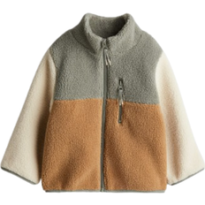 Mädchen Fleece-Bekleidung H&M Teddy Jacket - Brown/Block-Coloured (1185454009)