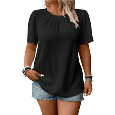 Shein Große Größen Einfaches Lässig-T-Shirt für Damen, einfarbig und geeignet für den täglichen Gebrauch