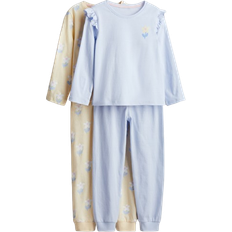 H&M Pige Cotton Jersey Pyjamas - Blå