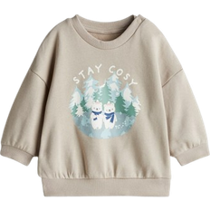 H&M Baby Sweatshirt Med Trykk - Brun