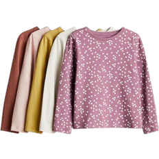 H&M Jersey Tops 5-pack - Pink/Hearts (0678157066)