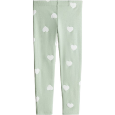 H&M Brushed Inside Leggings - Ljusgrön/Hjärtan