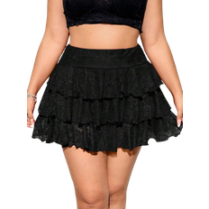 Lace Skirts Shein Plus Solid Color Lace Cake Skirt Casual And Comfortable For Summer Vacation