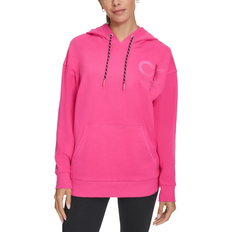 Calvin Klein Women Sweaters Calvin Klein Eco Fleece Logo Pullover Hoodie - Electric Pink