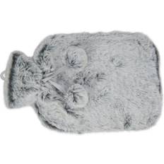 Heat Bottles Country Club Tipped Fur Hot Water Bottle With Luxury Faux Fur Grey Cover