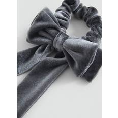 Grey Hair Ties Mango Velvet Bow Hair Tie Grey One Size