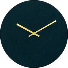Hemverk Felt Dark Green 28 cm Mörkgrön Med Guldvisare Väggklocka
