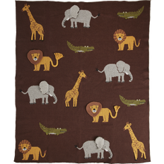 Rice Knitted Baby Blanket with Animals and 3D Details