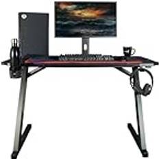 Hörlurshållare Gamingbord Konix Gaming Skrivbord Spectra 120 x 60 x 75 cm Z-form 30 LED-lägen Metallram Mugghållare Svart