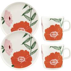 Spisestel på tilbud Marimekko Puutarhakutsut Breakfast Set 4 Pieces Hvid Spisestel 4stk