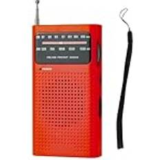 Boddceto Boddceto Små Bärbar Fullbandsradio Mini AM FM Pekfickradio Röd