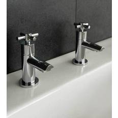 Nes Home Chrome Twin Hot and Cold Bath Taps Silver