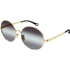 Solglasögon Chloe Chloé CH0281S 001 59 Guldiga Solglasögon Metall Guld Grå