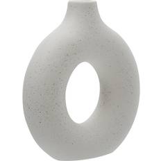 Living and Home 13cm W 14cm H White Nordic Style Donut Shape Ceramic Vase 14cm