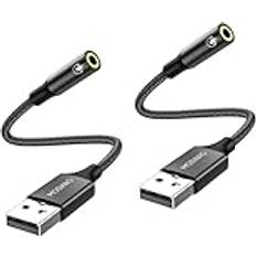 Moswag USB to Audio Jack Adapter 0.65Feet 20cm
