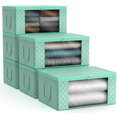 Sorbus 6 Pack Medium Foldable Clothes Bags Storage Box