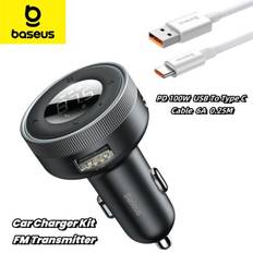 FM Transmitters Baseus Bluetooth Car Charger Dual USB Wireless FM Transmitter MP3 Player