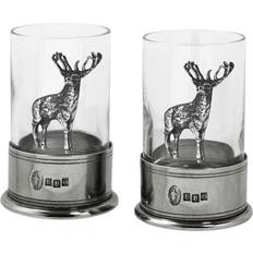 English Pewter Company Crystal Stag Glasses Set of 2 Shot Glass 2pcs