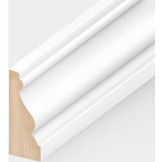 Ceiling Mouldings Leader White 2.4m Painted Decorative Panel Moulding 122315 2400 x 12 x 31 mm