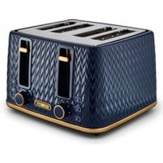Damart Tower Empire 4 Slice Toaster Blue Plain Single S