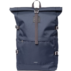 Sandqvist Icon Rolltop Backpack L - Navy/Black Leather