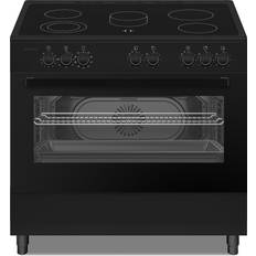 90cm Ceramic Cookers ElectrIQ 90cm Single Cavity Range Cooker Black
