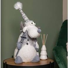 Grey Decorations Samuel Alexander 53cm Light Up Battery Operated Grey Sitting Christmas Reindeer Decoration
