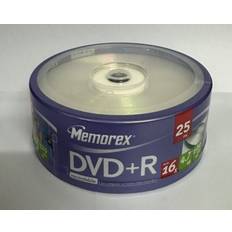 Memorex 25 x Non Printable Blank DVD+R 16x DVD Discs 4.7GB 120 Mins Cakebox