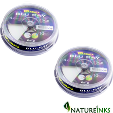 Traxdata 20 bluray recordable inkjet printable bdr 25gb 4x blank discs
