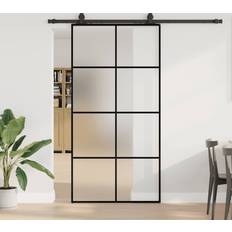 Sliding Doors vidaXL Med Beslag Svart 102,5x205 cm ESG-glas Skjutdörr (x)