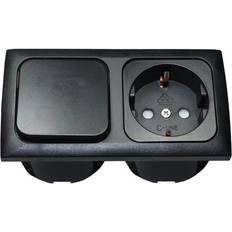 Seatec Indbygningsstik 220V Med Afbryder 120 mm x 54 mm x 65 mm