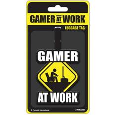 Black Luggage Tags Pyramid International Gamer At Work Caution Sign Luggage Tag One Size Black/Yellow