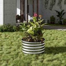 Garden Sanctuary Silver Round Metal Raised Bed