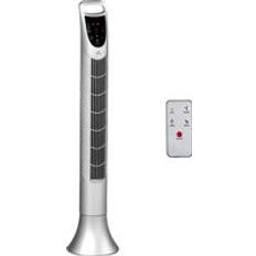 Fans Homcom Oscillating Three Speed Tower Fan With Timer & Remote Control Silver