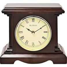 Wm. Widdop W3416 Square Dark Walnut Mantel Table Clock