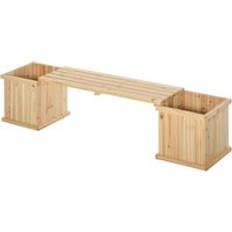 OutSunny 37L Wooden Garden Planter & Bench Combination 176 x 38 x 40 cm