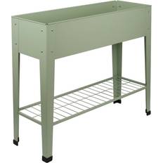 Pots & Planters Harbour Housewares Elevated Raised Garden Bed with Legs and Storage Shelf - Green